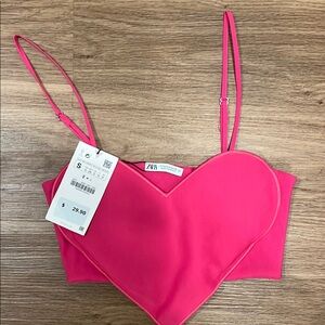Zara Pink Heart Crop Top